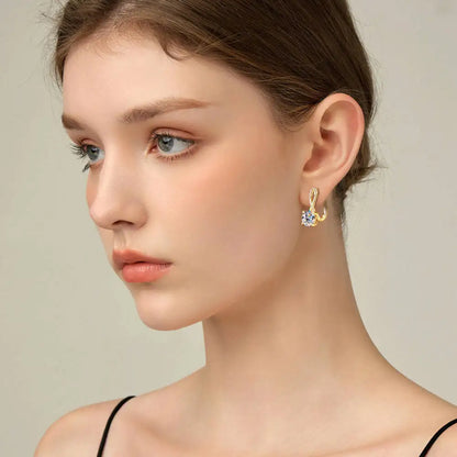 Taoyu D2.0CT Moissanite Drop Hie Earrings Real Silver Women Gold Plated Hoops Infinite Earring Certified Wedding Jewelry