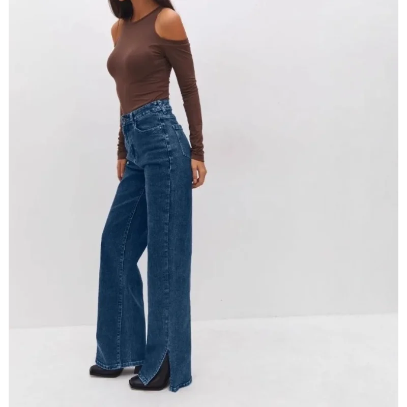 Fashion Is Not Outdated Women's Elastic Wide-leg Jeans Women's European and American Women's Clothing Casual and Versatile