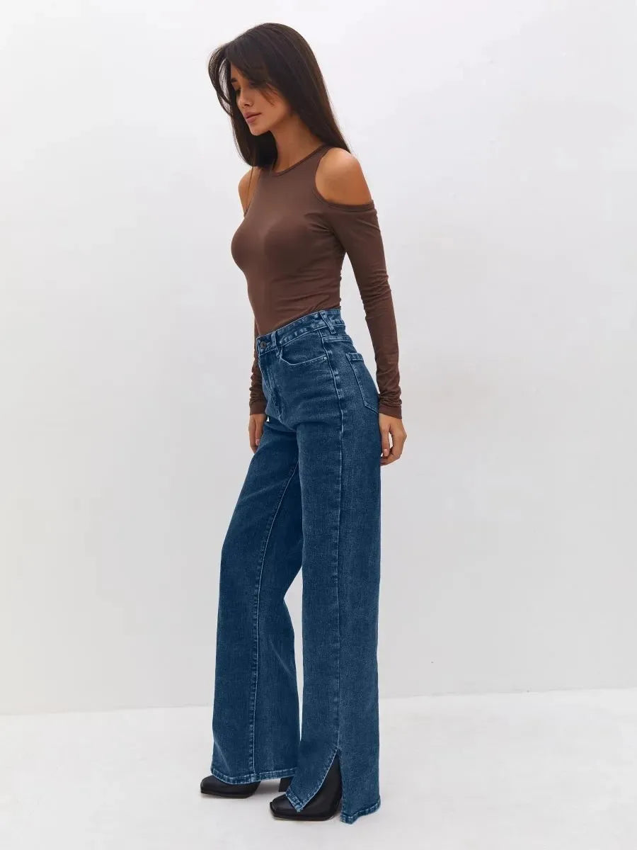 Fashion Is Not Outdated Women's Elastic Wide-leg Jeans Women's European and American Women's Clothing Casual and Versatile