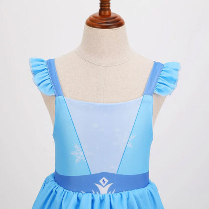 2 3 4 6 8 Yrs Girls Summer Swimming Clothing Bikini Two Pieces Set Princess Cosplay Beach Pool Costume Swimsuit Bathing Outfit