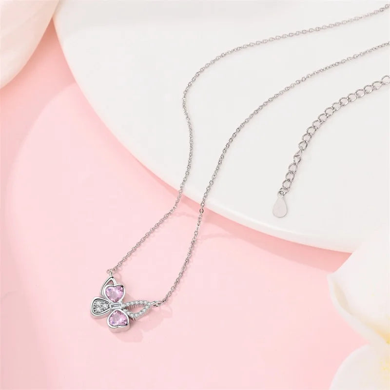 New 925 Sterling Silver Cupid Arrow Mobius Butterfly Dragonfly Sparkling Simple Heart Guardian Necklace 100% 925 Sterling Silver