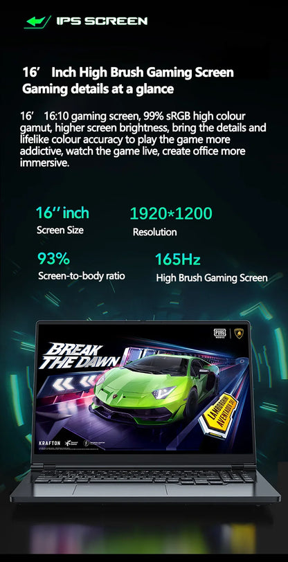 Gaming Laptop 16 inch Intel Core i9-12900H NVIDIA RTX 4060 8G 64GB RMD 4TB SSD DDR5 Windows 11 HD Camera WiFi6 Portable Computer
