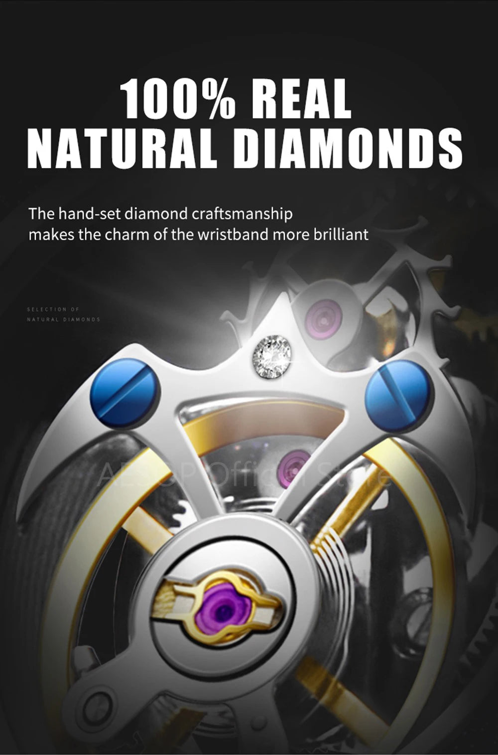 AESOP Men Flying Tourbillon Movement Mechanical Automatic Luxury Watches Wristwatches Skeleton Watch Brand For Man Sapphire