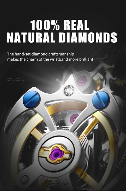 AESOP Men Flying Tourbillon Movement Mechanical Automatic Luxury Watches Wristwatches Skeleton Watch Brand For Man Sapphire