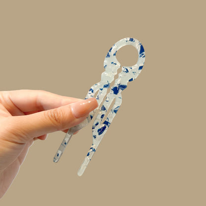 Fashion Bow Design Hair Bun U-Shaped Hair Sticks Acetate Hair Fork Hairpins Women Meatball Sweet Girls Hair Accessories Headband