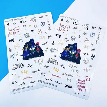 Cartoon BT21 Koya RJ Man Chimmy Tata Cooky Shooky Anime Peripheral Cute Transparent Decoration New Sticker Gift