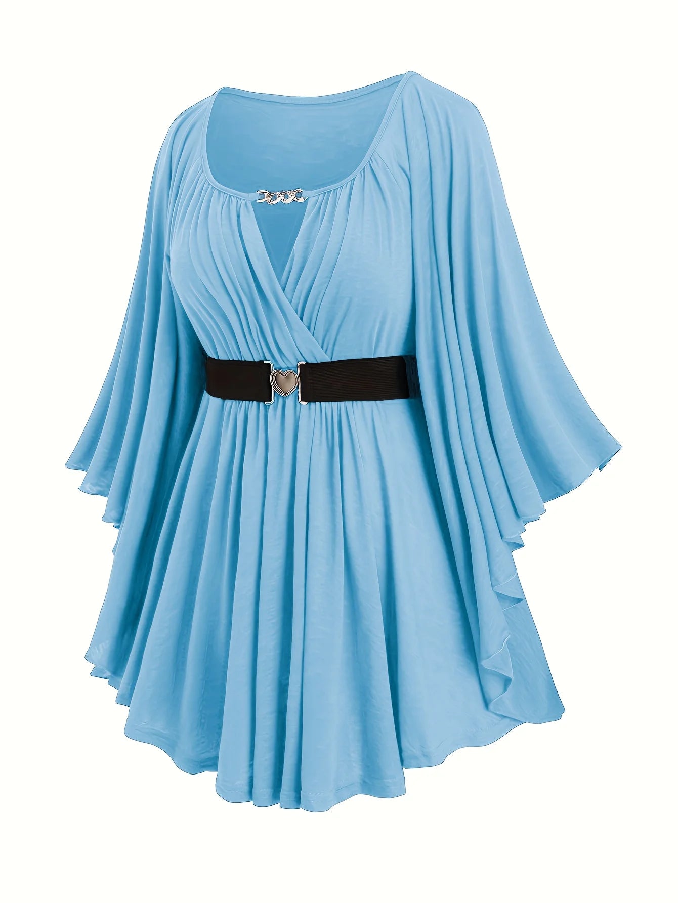 New autumn and winter European and American fashion women's clothing, oversized with an irregular hem, solid color, heart-shaped
