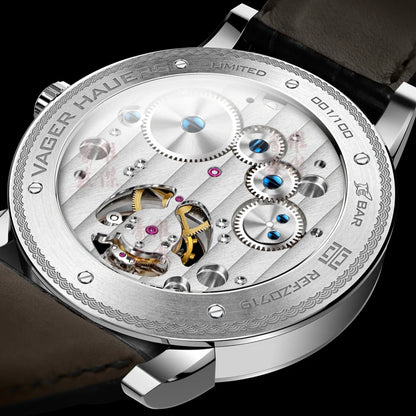 New Year's watch gift  limited edition genuine watch men's mechanical watch tourbillon hollow leather waterproof