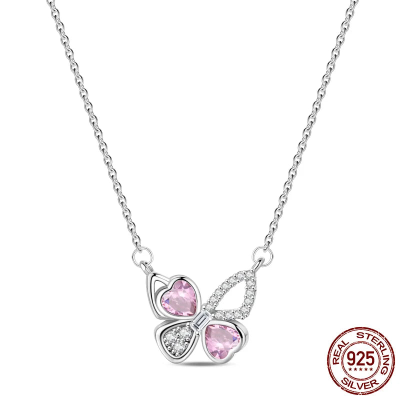 New 925 Sterling Silver Cupid Arrow Mobius Butterfly Dragonfly Sparkling Simple Heart Guardian Necklace 100% 925 Sterling Silver