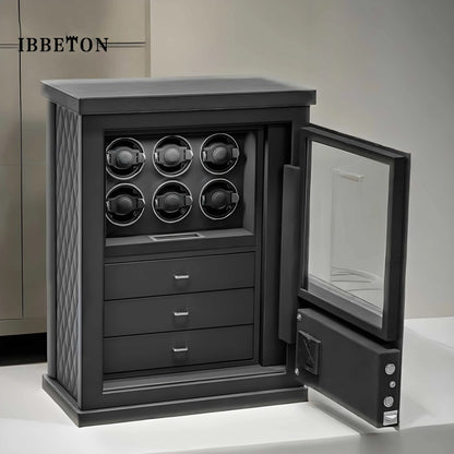 IBBETON Watch Winder Explosion proof glass watch box, safe, mechanical watch safe, watch changer, anti-theft storage cabinet