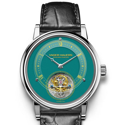 New Year's watch gift  limited edition genuine watch men's mechanical watch tourbillon hollow leather waterproof