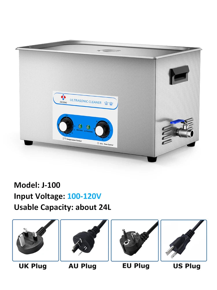 JIEJING 30L Ultrasonic Cleaner 40kHz Sonic Cleaner Machine Ultrasound Bath Tub for Automotive Parts Carburetor Jewelry Glasses