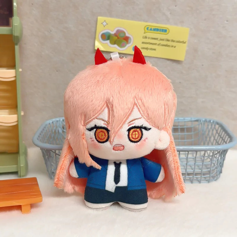 New Cute 10cm Chainsaw Man Plush Doll Set Makima Denji Power Aki Reze Cute Cotton Doll Keychain Pendant for Fans Collection Gift