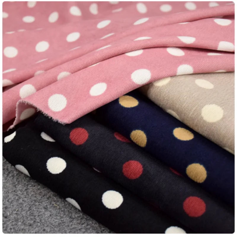 Fashion 1.8cm Round Dot Corduroy Fabric, Autumn Winter Children Cloth Cotton-padded Clothes, Handmade Sewing Tela T2252