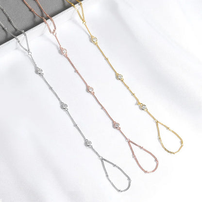 Smyoue 3MM Moissanite Bracelets for Women 14-21cm Wrist Size Adjustable Chain 925 Sterling Silver Plated 18K Wholesale Jewelry