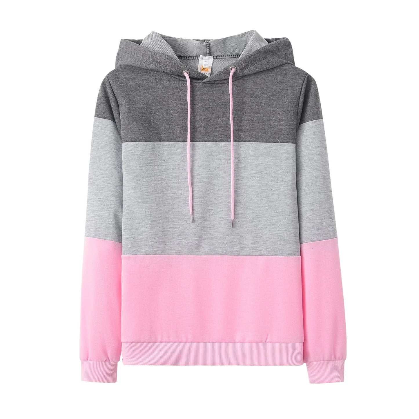 Fashion Trends Pop Style Top, Sexy Color Combination Cap Features Loose Long-sleeved Shirt