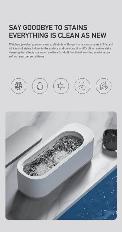 Ultrasonic Cleaning Machine Vibration Cleanser Wash Cleaner Jewelry Glasses Cleaner Watch Cleaning Makeup Brush Cleaning Tool
