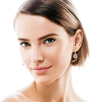 Taoyu D2.0CT Moissanite Drop Hie Earrings Real Silver Women Gold Plated Hoops Infinite Earring Certified Wedding Jewelry