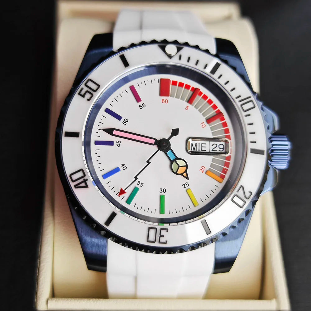 Custom Logo  NH Automatic Mechanical 36a Movement full Watch 904L stainless steel sapphire glass dual calendar