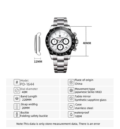 PAGANI DESIGN 2025 New Men Watches Luxury AR Sapphire crystal Quartz Watch Men Waterproof Sport Chronograph Automatic Date Watch