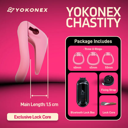 YoKoNex Men Chastity Lock, Black Male Cage, Penis Ring with 3 Sizes, Ergonomic Chastity Device, Adult Toy, New 2026