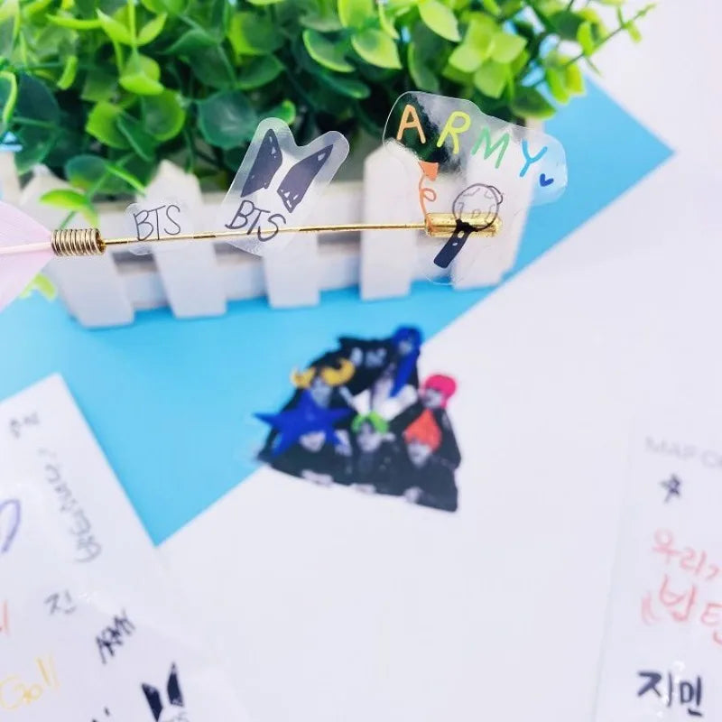 Cartoon BT21 Koya RJ Man Chimmy Tata Cooky Shooky Anime Peripheral Cute Transparent Decoration New Sticker Gift
