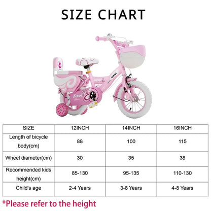 Girls Bike for Kids 12 14 16 Inch Kids Bike with Training Wheels & Dual Brakes Toddler Bicycle with Basket Birthday Gift for Boy
