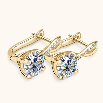 Taoyu D2.0CT Moissanite Drop Hie Earrings Real Silver Women Gold Plated Hoops Infinite Earring Certified Wedding Jewelry