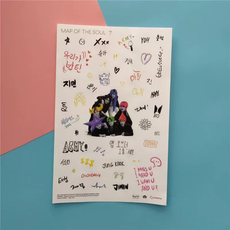 Cartoon BT21 Koya RJ Man Chimmy Tata Cooky Shooky Anime Peripheral Cute Transparent Decoration New Sticker Gift
