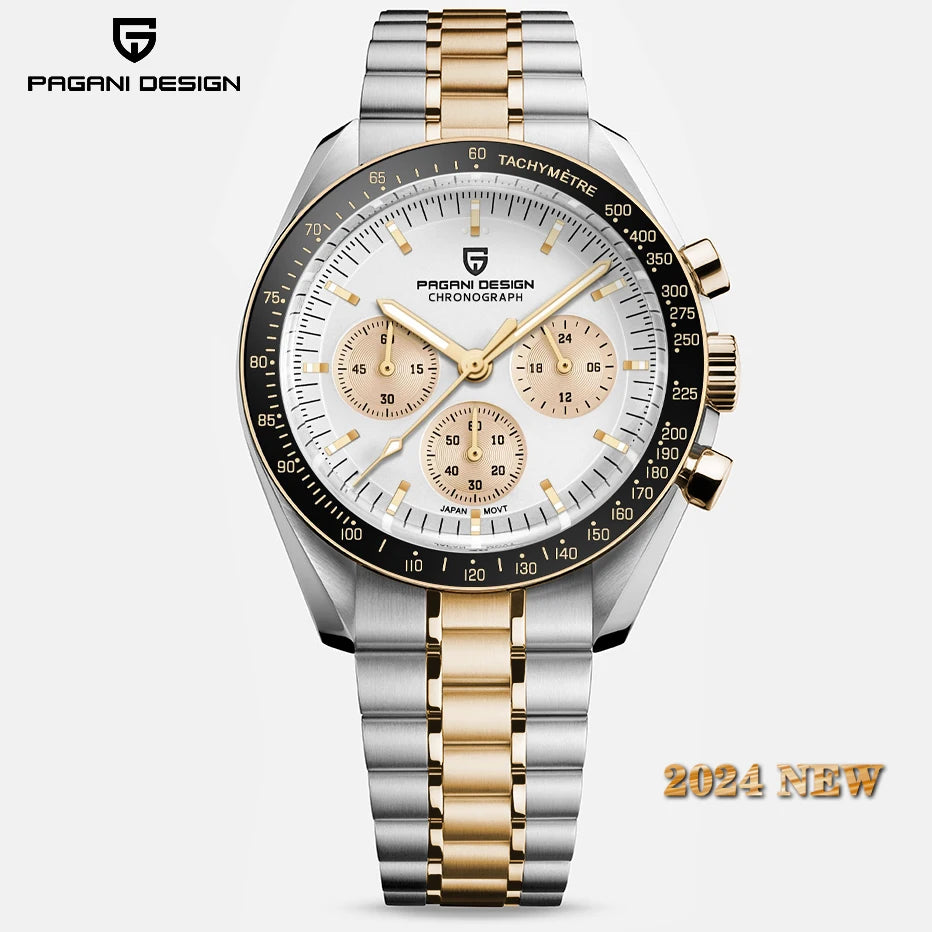 PAGANI DESIGN New Retro Watch Luxury Moon Quartz Watches For Men Stainless steel Luminous waterproof Sport Chronograph Man 2025
