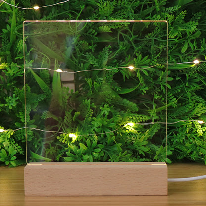1-10PCS LED Wood Light Display Crystal Wooden Lighted Base Stand Acrylic Light Plate Base USB Wooden Base for Resin Art Light