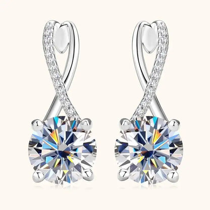 Taoyu D2.0CT Moissanite Drop Hie Earrings Real Silver Women Gold Plated Hoops Infinite Earring Certified Wedding Jewelry