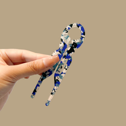 Fashion Bow Design Hair Bun U-Shaped Hair Sticks Acetate Hair Fork Hairpins Women Meatball Sweet Girls Hair Accessories Headband