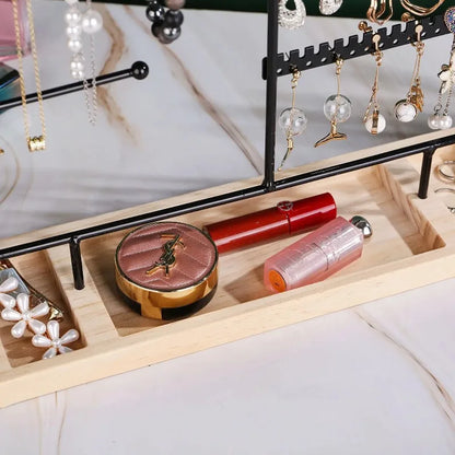 Multifunctional Earring Display Rack Necklace Ring Storage Rack Detachable Wooden Bottom Women Bracelet Watch Jewelry 2030