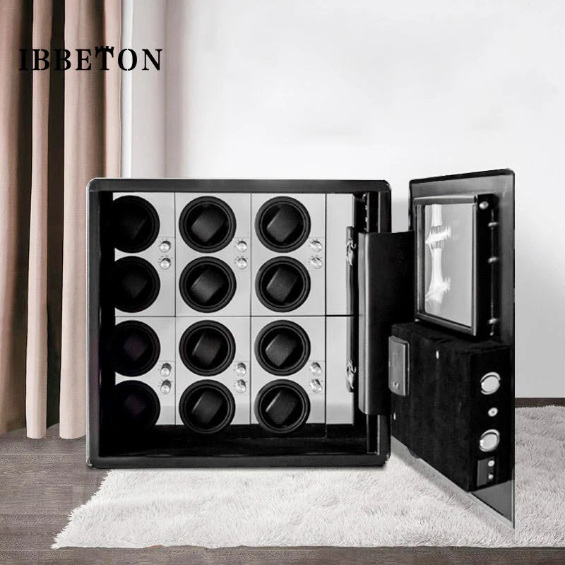 Watch Winder Explosion proof Glass Watch Safe German Mechanical Watch Box 6-9-12 Table Position Automatic Shaking Watch Safe Con