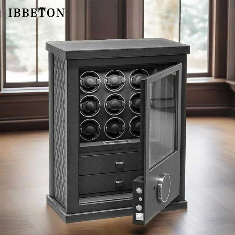 IBBETON Watch Winder Explosion proof glass watch box, safe, mechanical watch safe, watch changer, anti-theft storage cabinet
