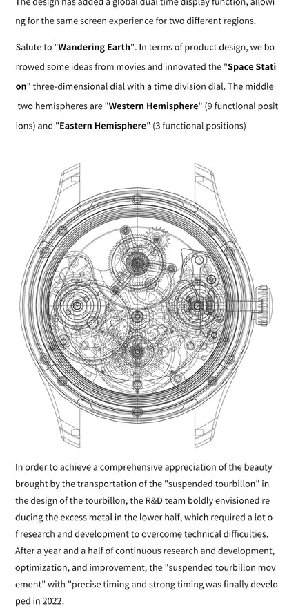 IDEAL KNIGHT Top Brand Luxruy Mens Watch Advanced Tourbillon Automatic Mechanical Watch Waterproof Luminous Dual Region Time
