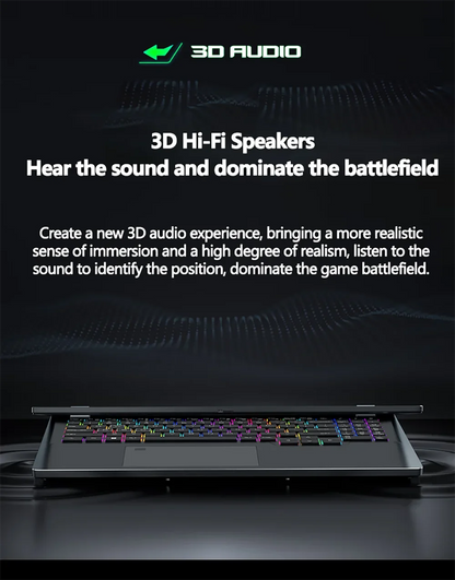 Gaming Laptop 16 inch Intel Core i9-12900H NVIDIA RTX 4060 8G 64GB RMD 4TB SSD DDR5 Windows 11 HD Camera WiFi6 Portable Computer