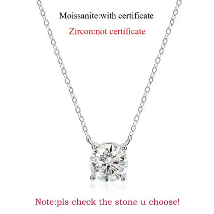 Smyoue 1-5CT Rose Gold Color Moissanite Necklace for Women D Color Sparkling Classic Lab Diamon Pendant Sterling Silver 925 100%