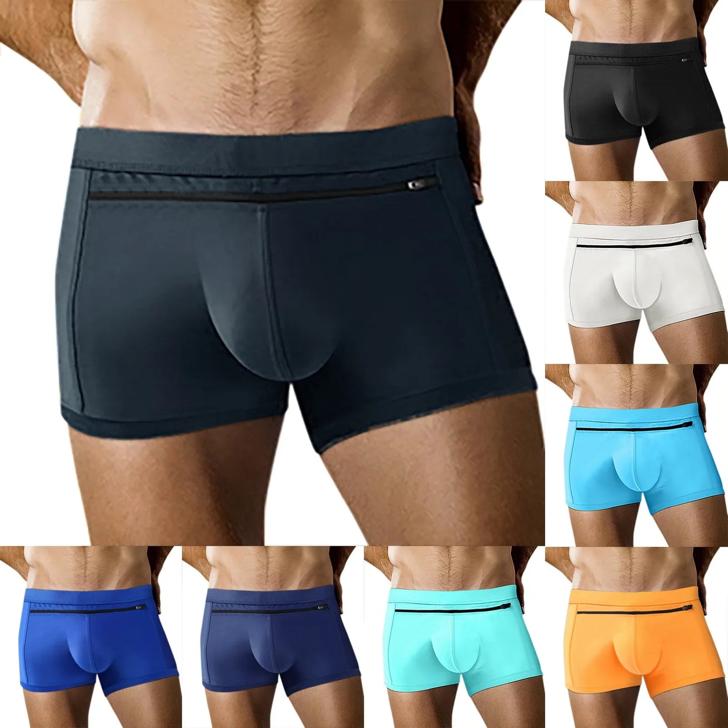 Elastic Waist Plus Size Underwear Sexy Swimming Trunk Men'S Beach Swimsuit Back Pocket Men'S Swim Shorts Traje De BañO Hombre