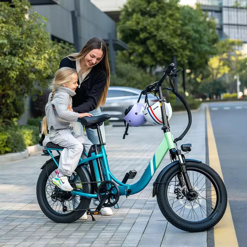 20-inch foldable parent-child riding E-BIKE. 48V13AH removable battery electric scooter, 1000W brushless motor electric bicycle