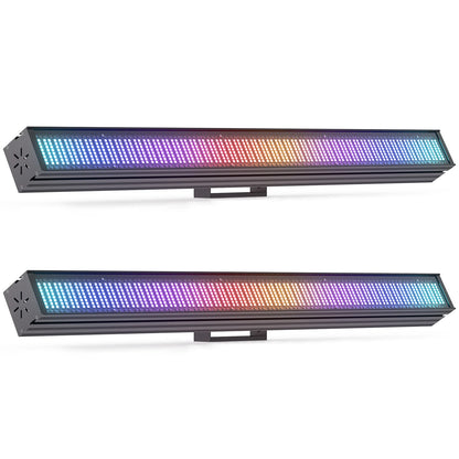 Yiflamefly 2Pcs 150W RGB 768LEDs Wall Washer Lights Pixel Stage Light Bar With Strobe/Fade/Pulse For Wedding Party KTV Bar Show