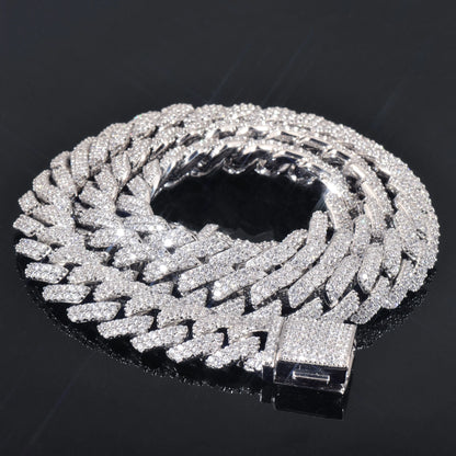 Iced Out Miami Cuban Chain Necklace For Men Women 8mm 10mm 12mm Zircon Link Gold Silver Color Fahion Hip Hop Jewelry