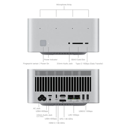 Beelink GTR9 Pro AI Mini PC AMD Ryzen AI MAX+ 395 LPDDR5X 128GB 8000MT/s 2TB SSD 140W Ultra 10GbE LAN WiFi7 BT5.4 Fingerprint