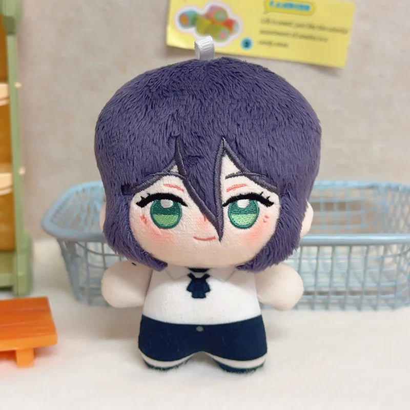 New Cute 10cm Chainsaw Man Plush Doll Set Makima Denji Power Aki Reze Cute Cotton Doll Keychain Pendant for Fans Collection Gift