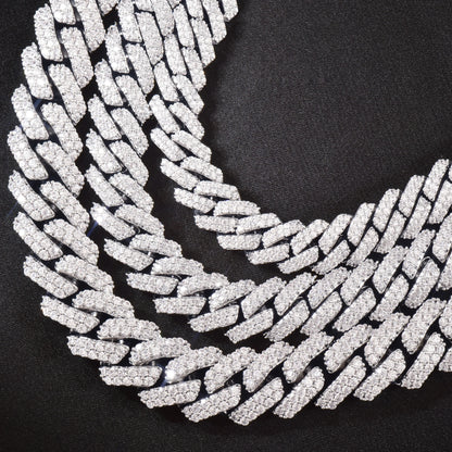 Iced Out Miami Cuban Chain Necklace For Men Women 8mm 10mm 12mm Zircon Link Gold Silver Color Fahion Hip Hop Jewelry