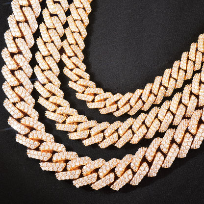Iced Out Miami Cuban Chain Necklace For Men Women 8mm 10mm 12mm Zircon Link Gold Silver Color Fahion Hip Hop Jewelry