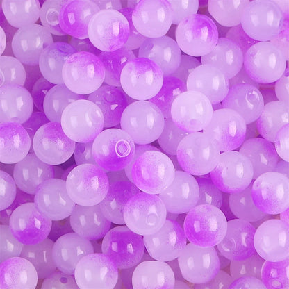 50pcs 8mm Glass Imitation Jade Bead Gradient Double Color Round Bead Handmade DIY Bracelet Necklace Jewelry Making Loose Bead Ma