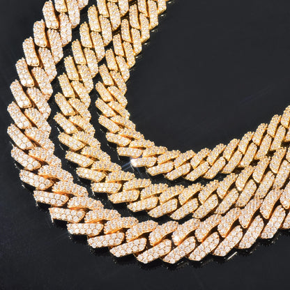 Iced Out Miami Cuban Chain Necklace For Men Women 8mm 10mm 12mm Zircon Link Gold Silver Color Fahion Hip Hop Jewelry