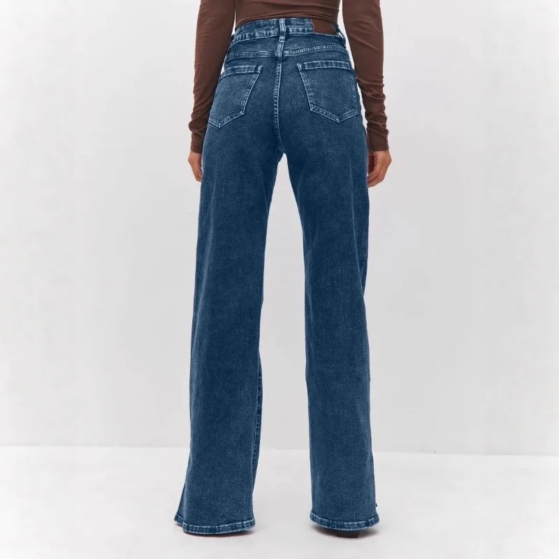 Fashion Is Not Outdated Women's Elastic Wide-leg Jeans Women's European and American Women's Clothing Casual and Versatile